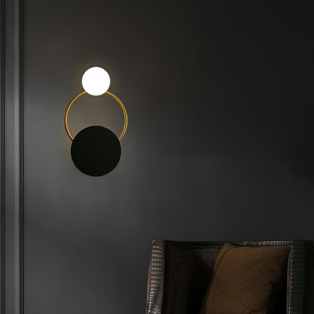 LED Wall Light Triple Ring Black And Gold Aurora