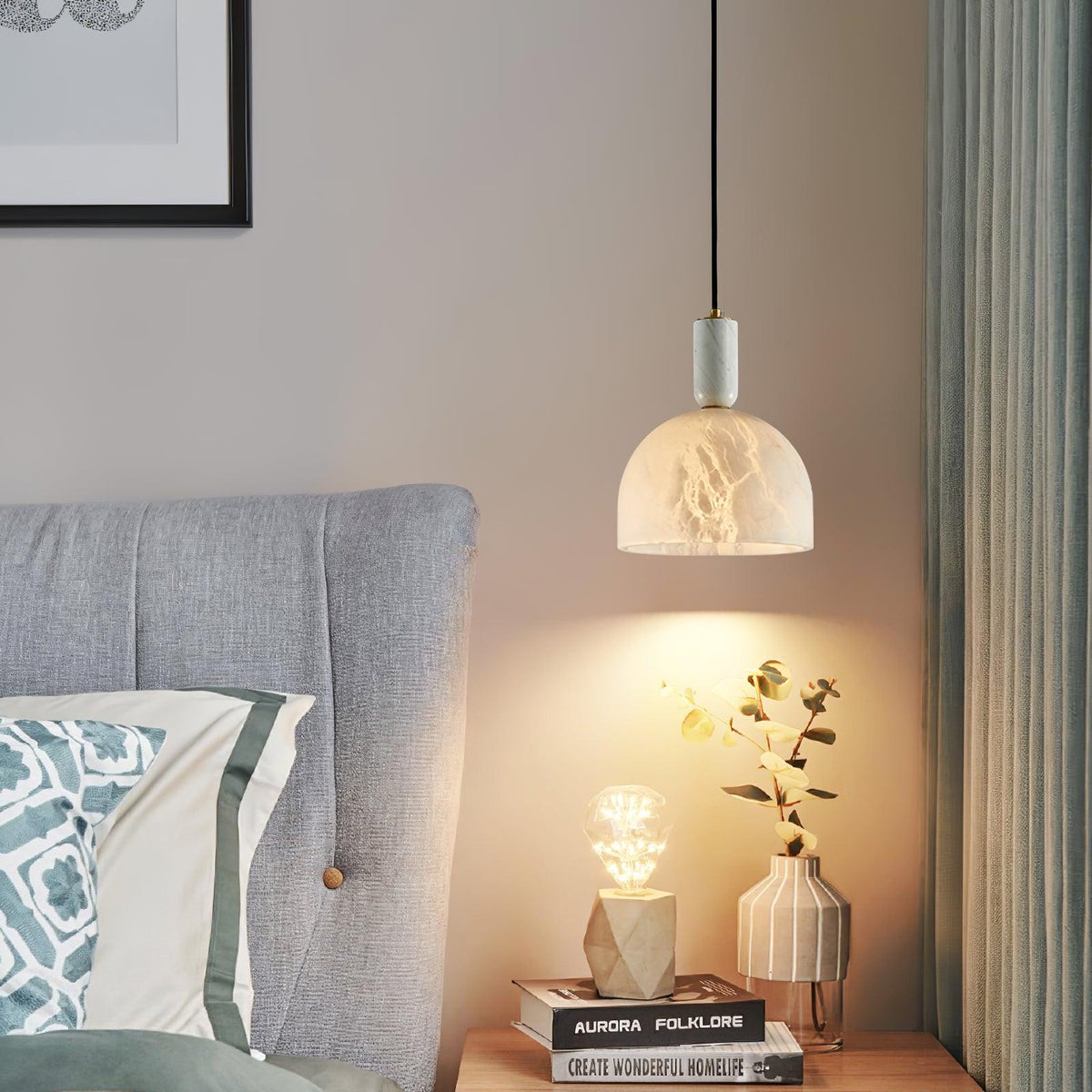 Alabaster Pendant Light Minimalist For Warm Glow