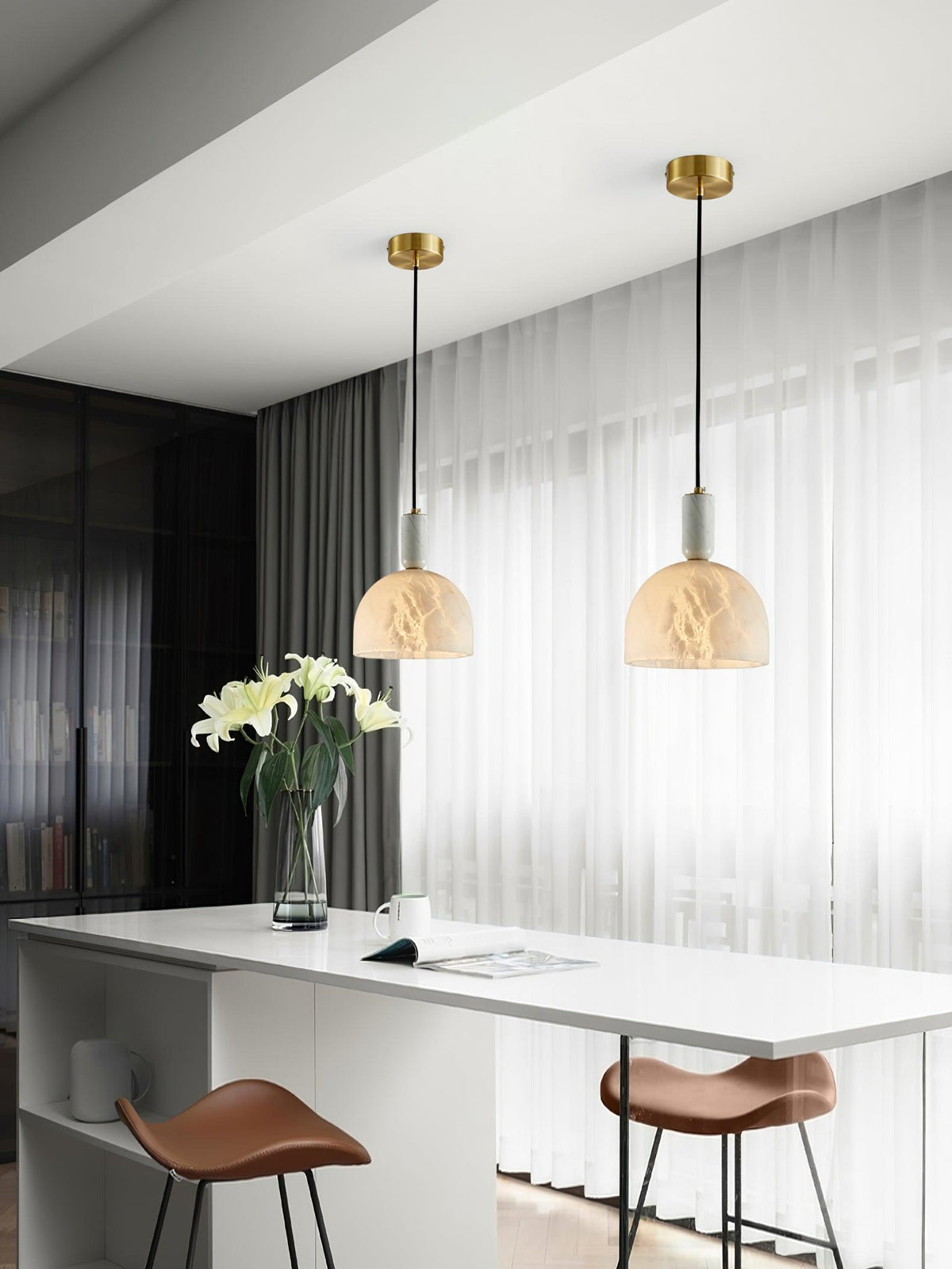 Alabaster Pendant Light Minimalist For Warm Glow
