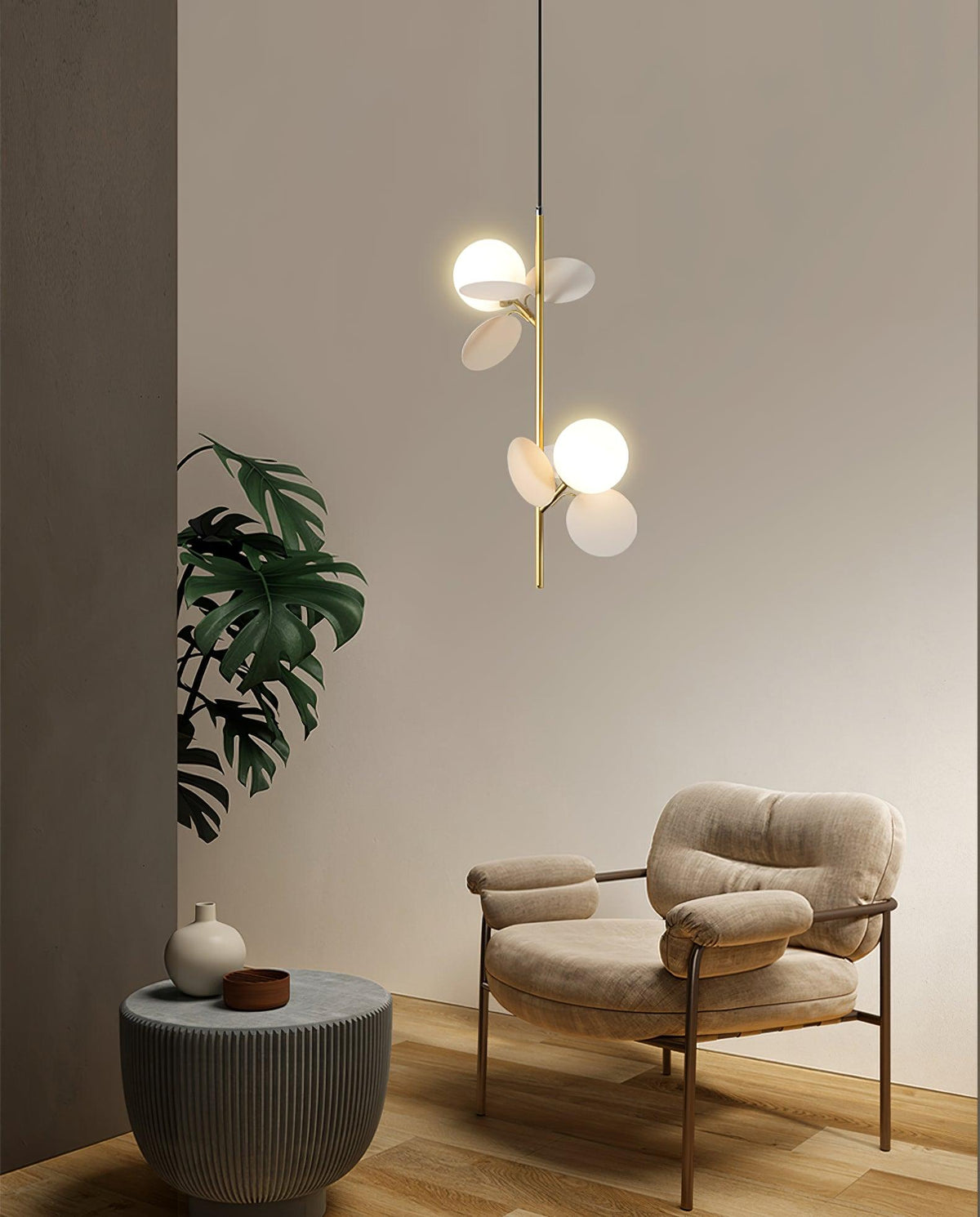 Soft Led Glow Crystal Glass Pendant Light