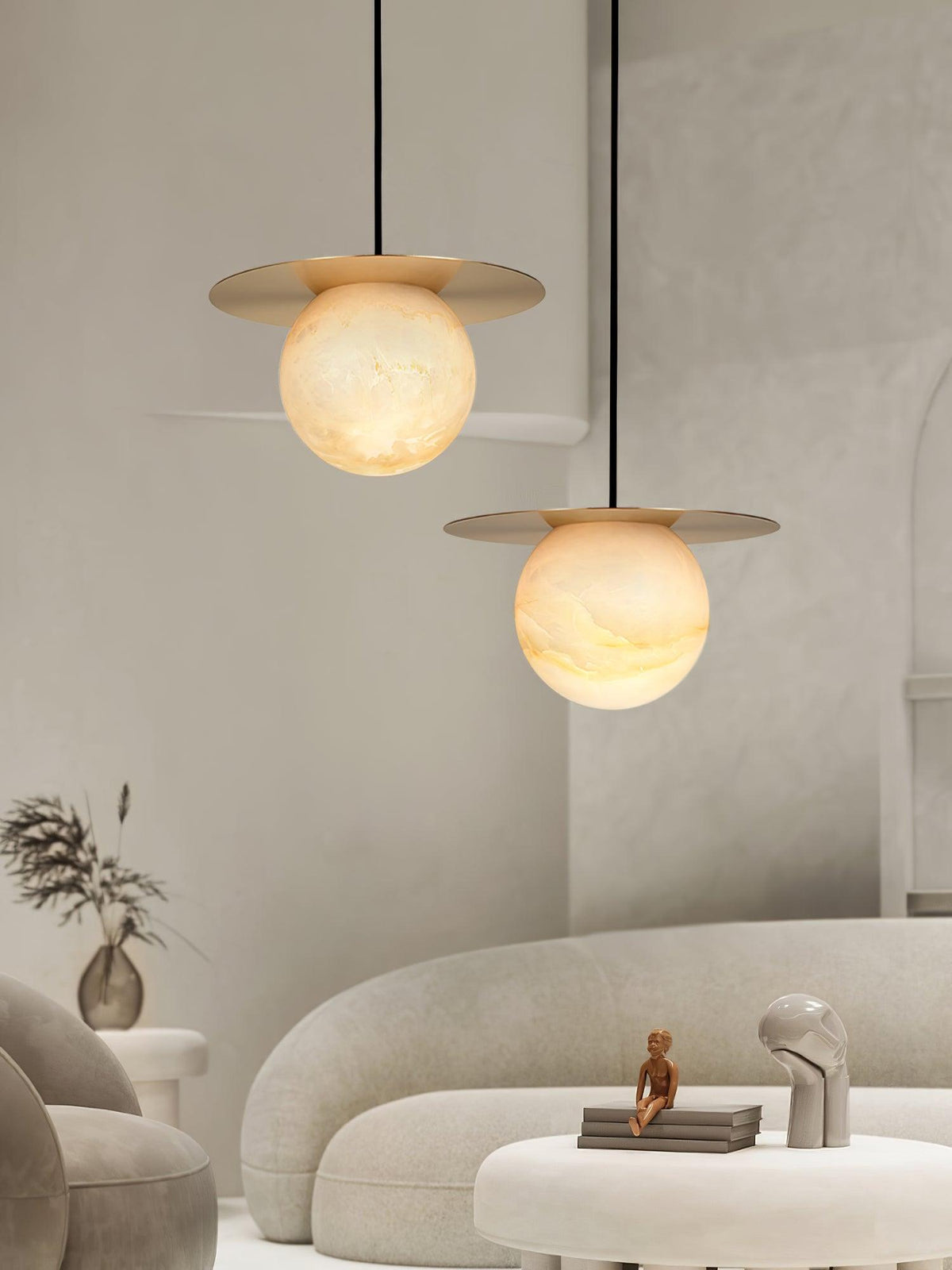 Warm Ambience Delivered by Alabaster Sphere Pendant Light
