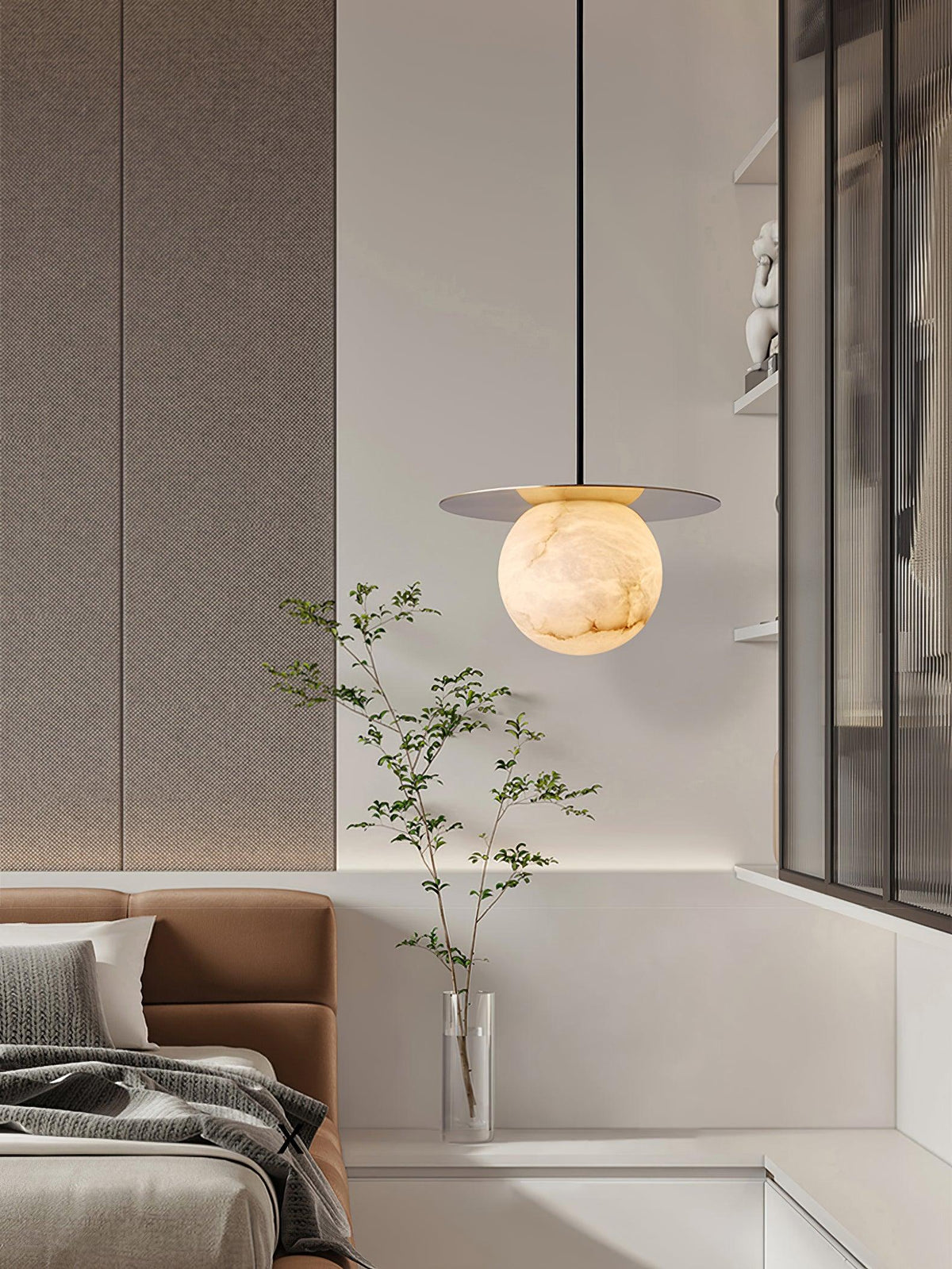 Warm Ambience Delivered by Alabaster Sphere Pendant Light