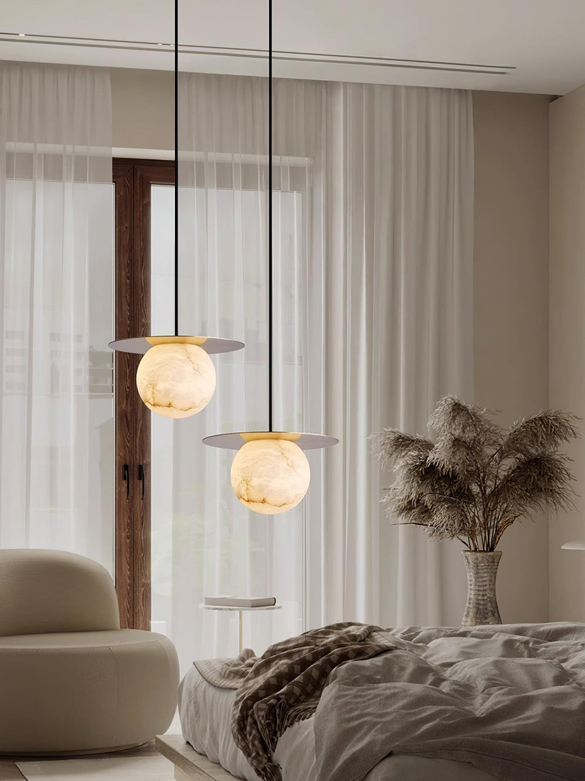 Warm Ambience Delivered by Alabaster Sphere Pendant Light