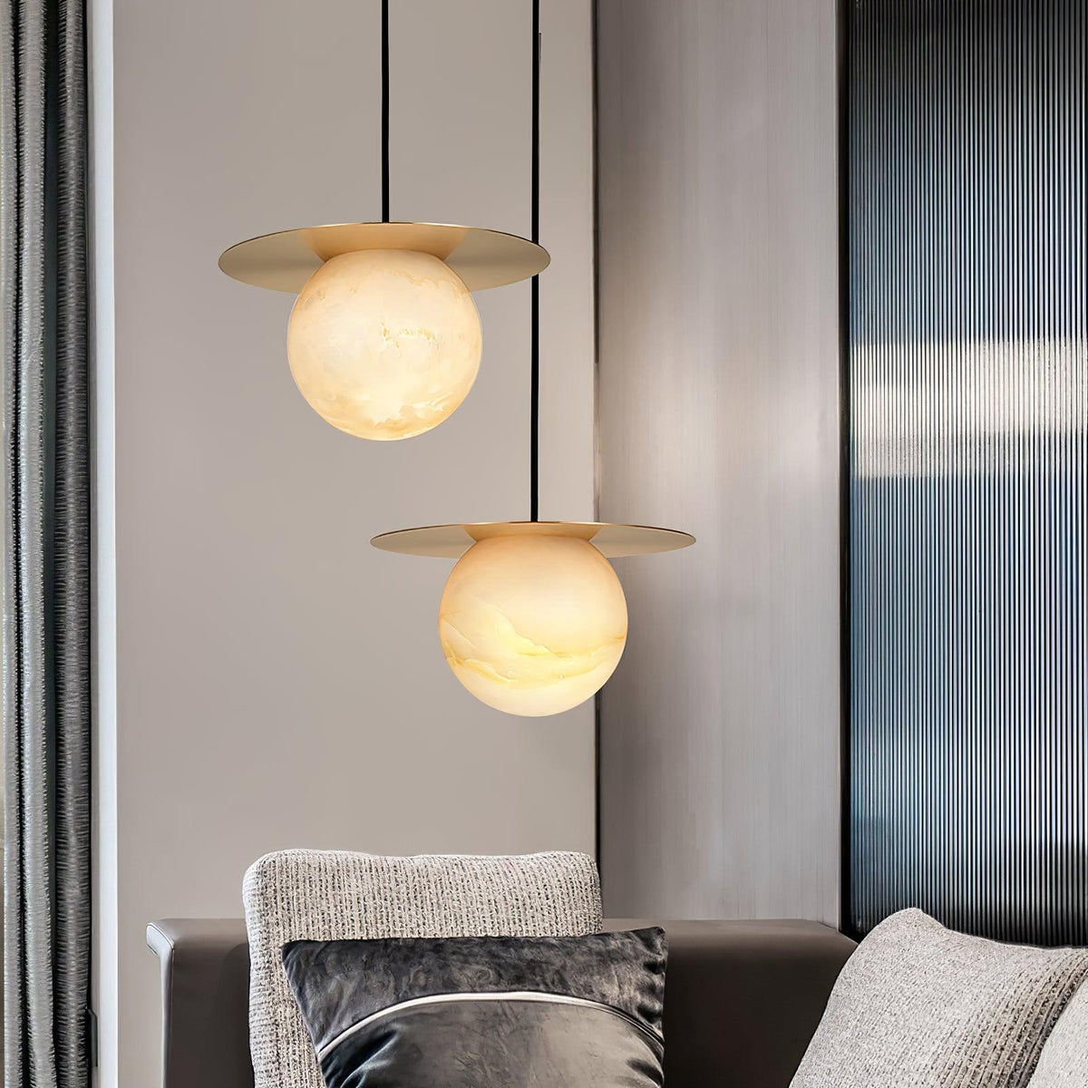 Warm Ambience Delivered by Alabaster Sphere Pendant Light