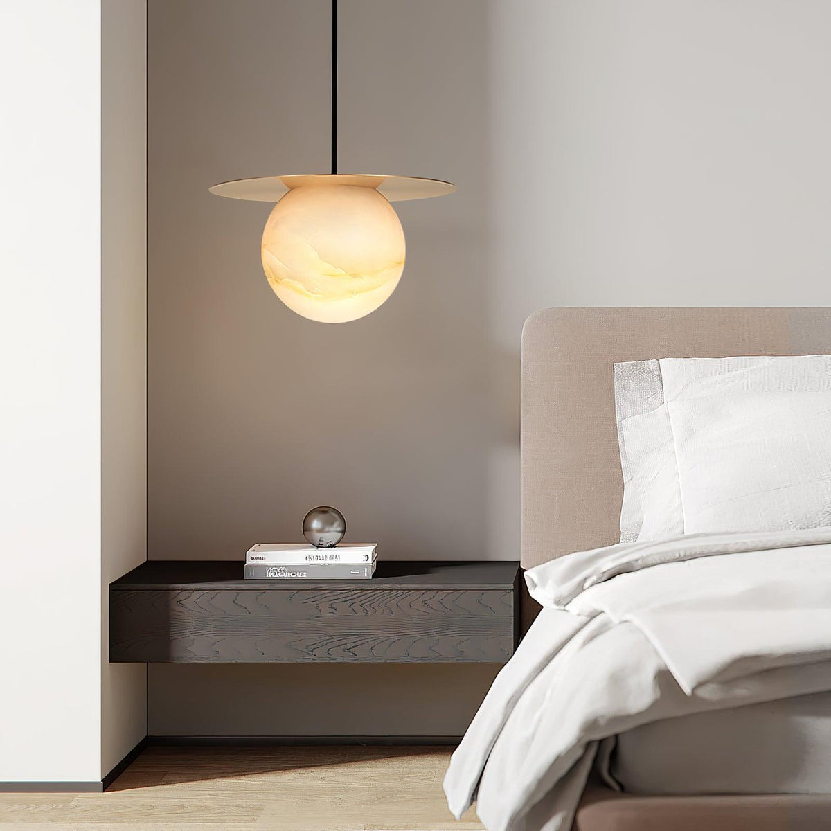Warm Ambience Delivered by Alabaster Sphere Pendant Light