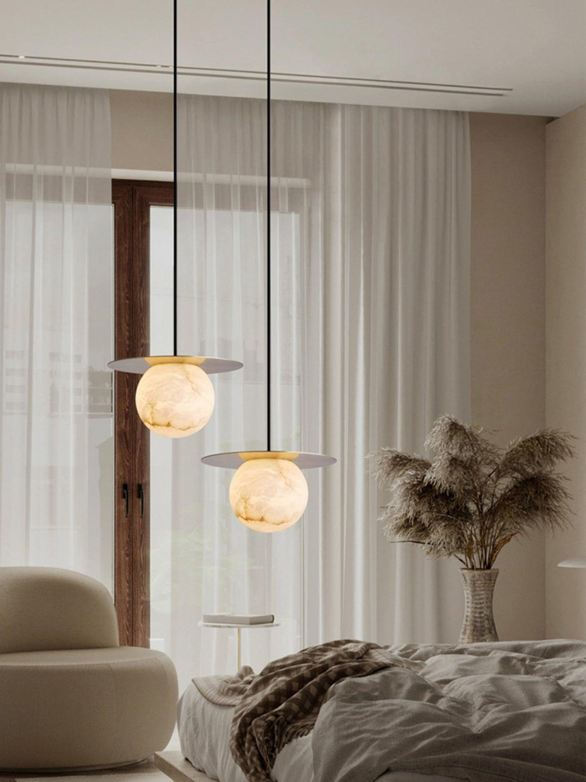 Warm Ambience Delivered by Alabaster Sphere Pendant Light