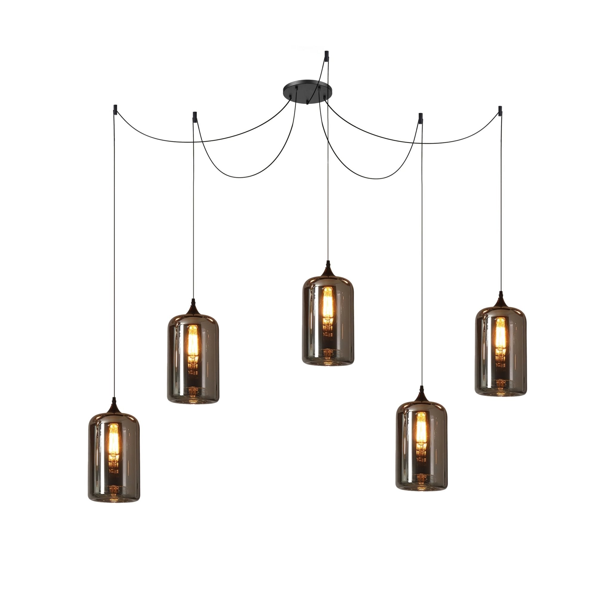Smoke Gray Shade Minimalist Glass Pendant Light