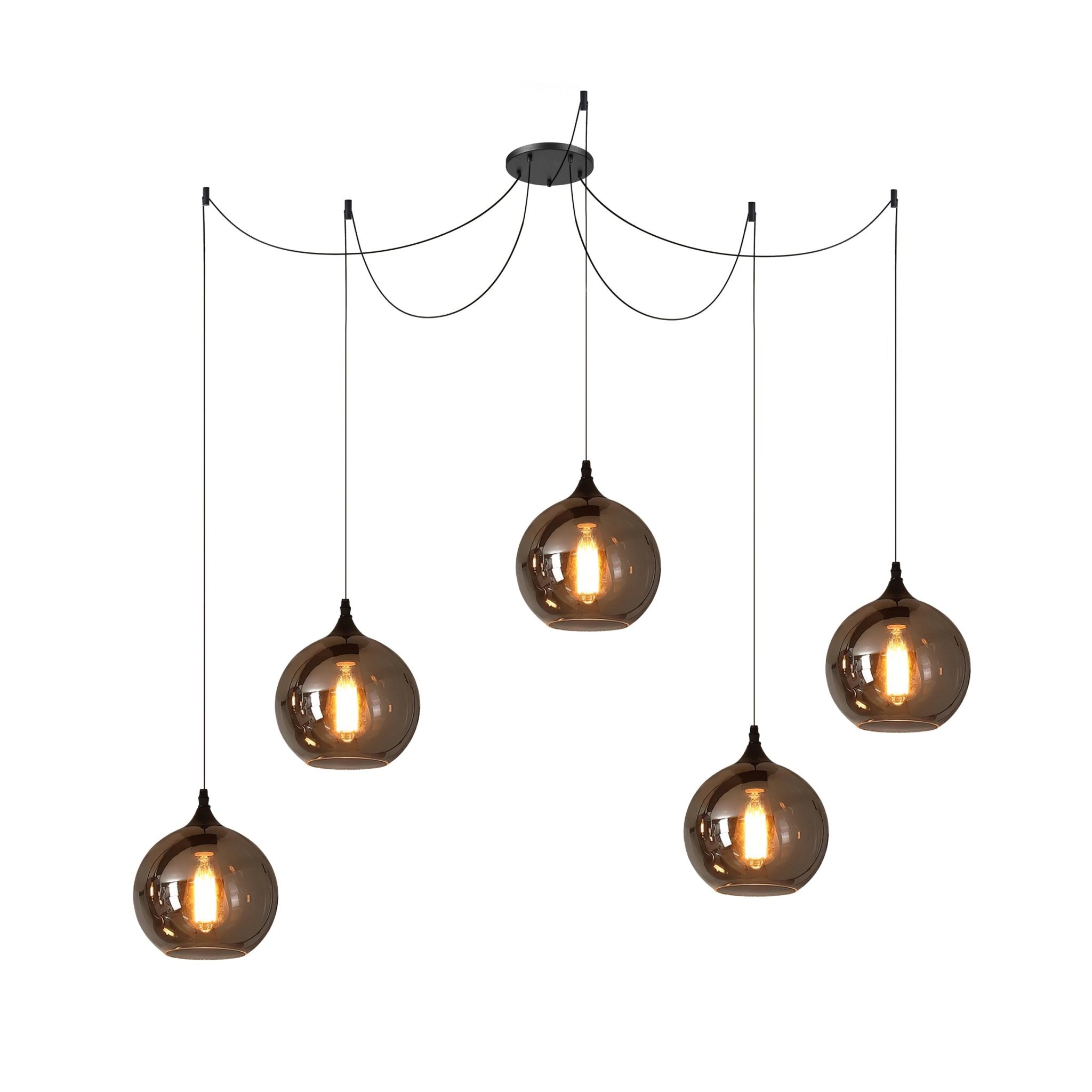 Smoke Gray Shade Minimalist Glass Pendant Light
