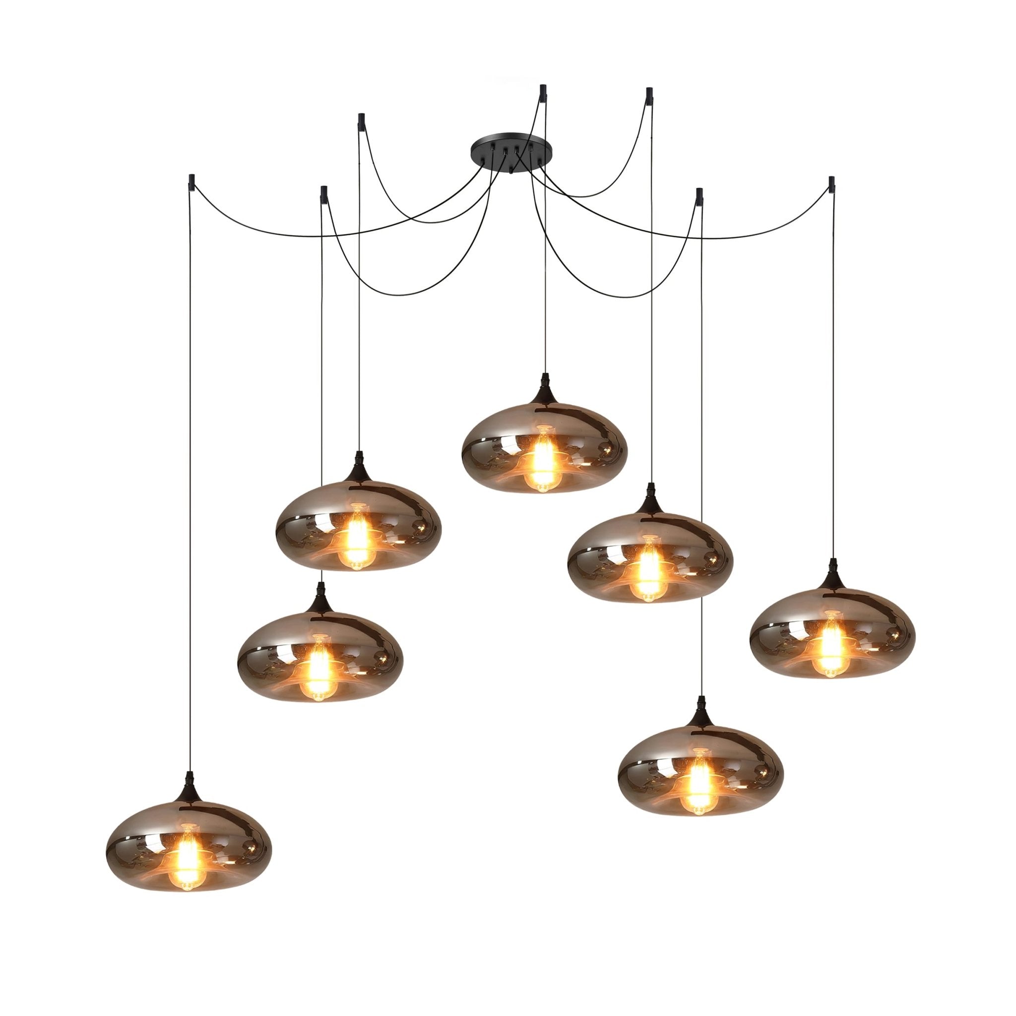 Smoke Gray Shade Minimalist Glass Pendant Light