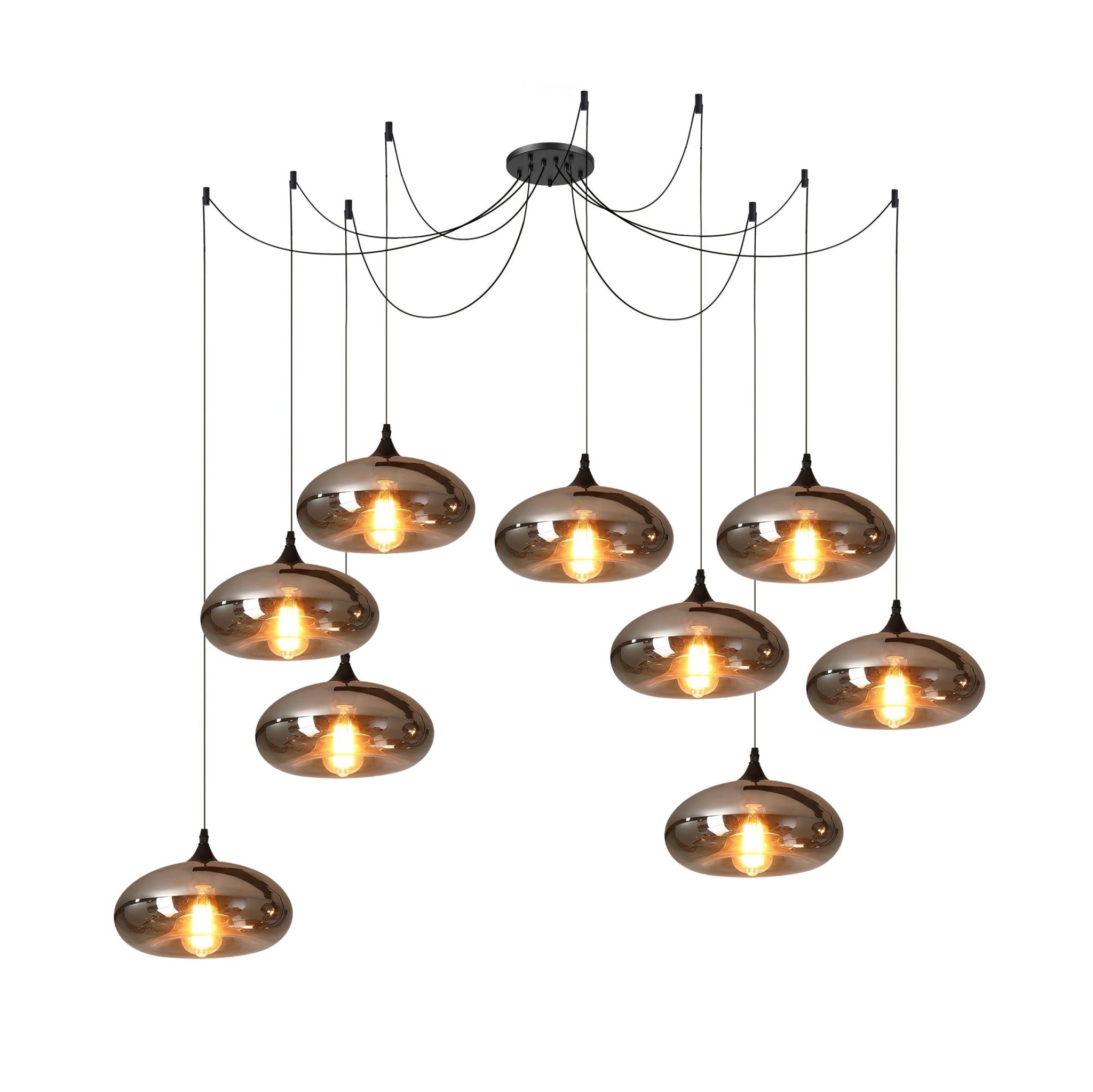 Smoke Gray Shade Minimalist Glass Pendant Light