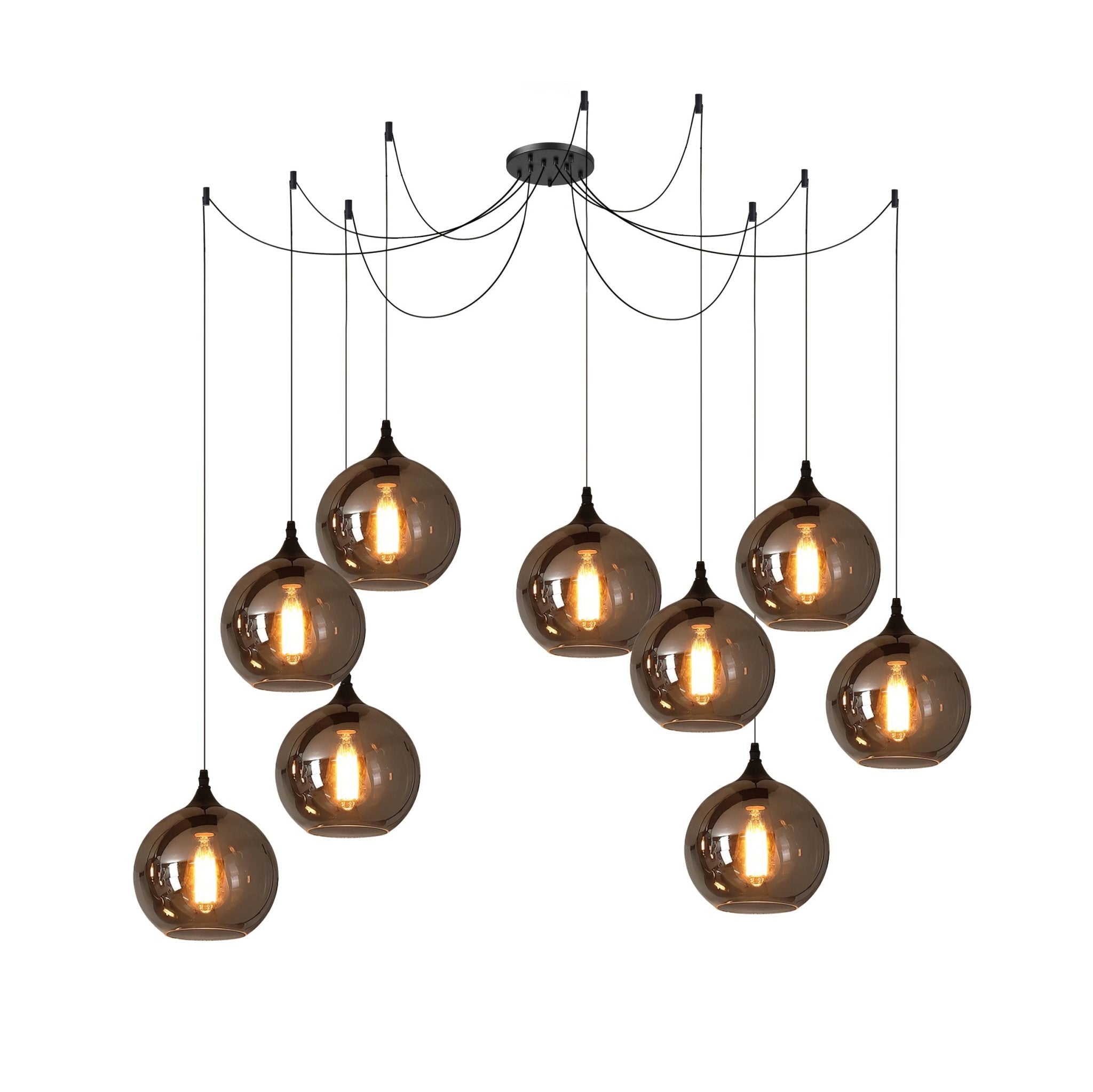 Smoke Gray Shade Minimalist Glass Pendant Light
