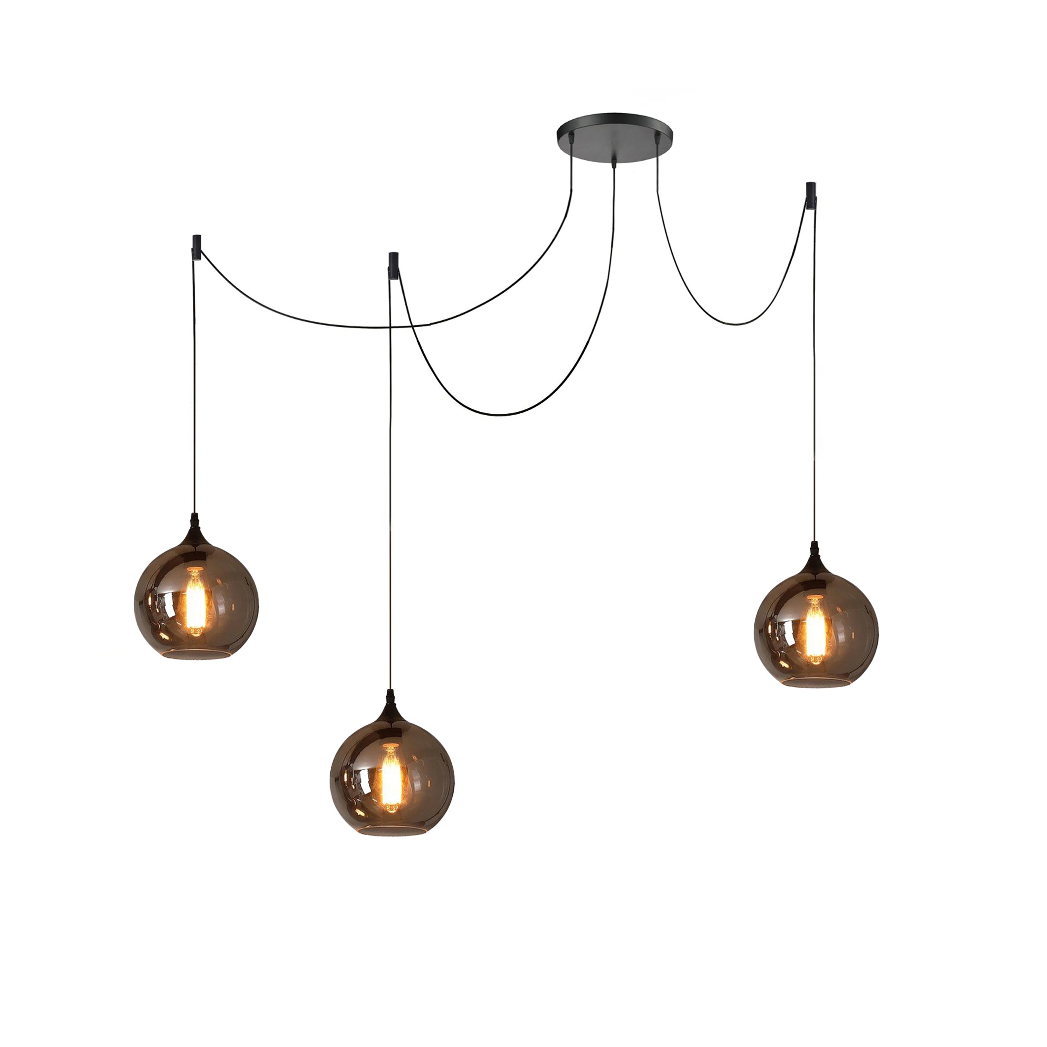 Smoke Gray Shade Minimalist Glass Pendant Light