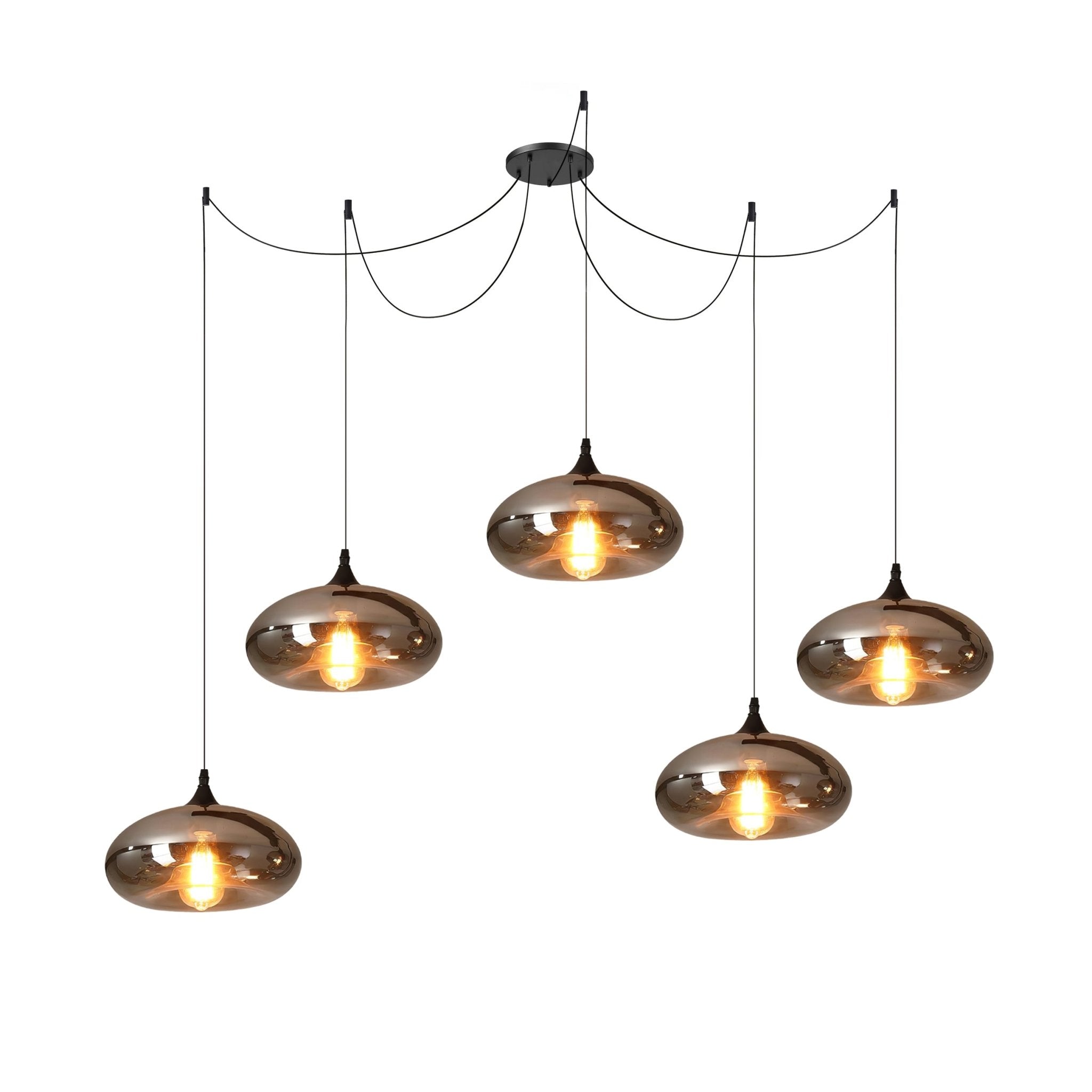 Smoke Gray Shade Minimalist Glass Pendant Light