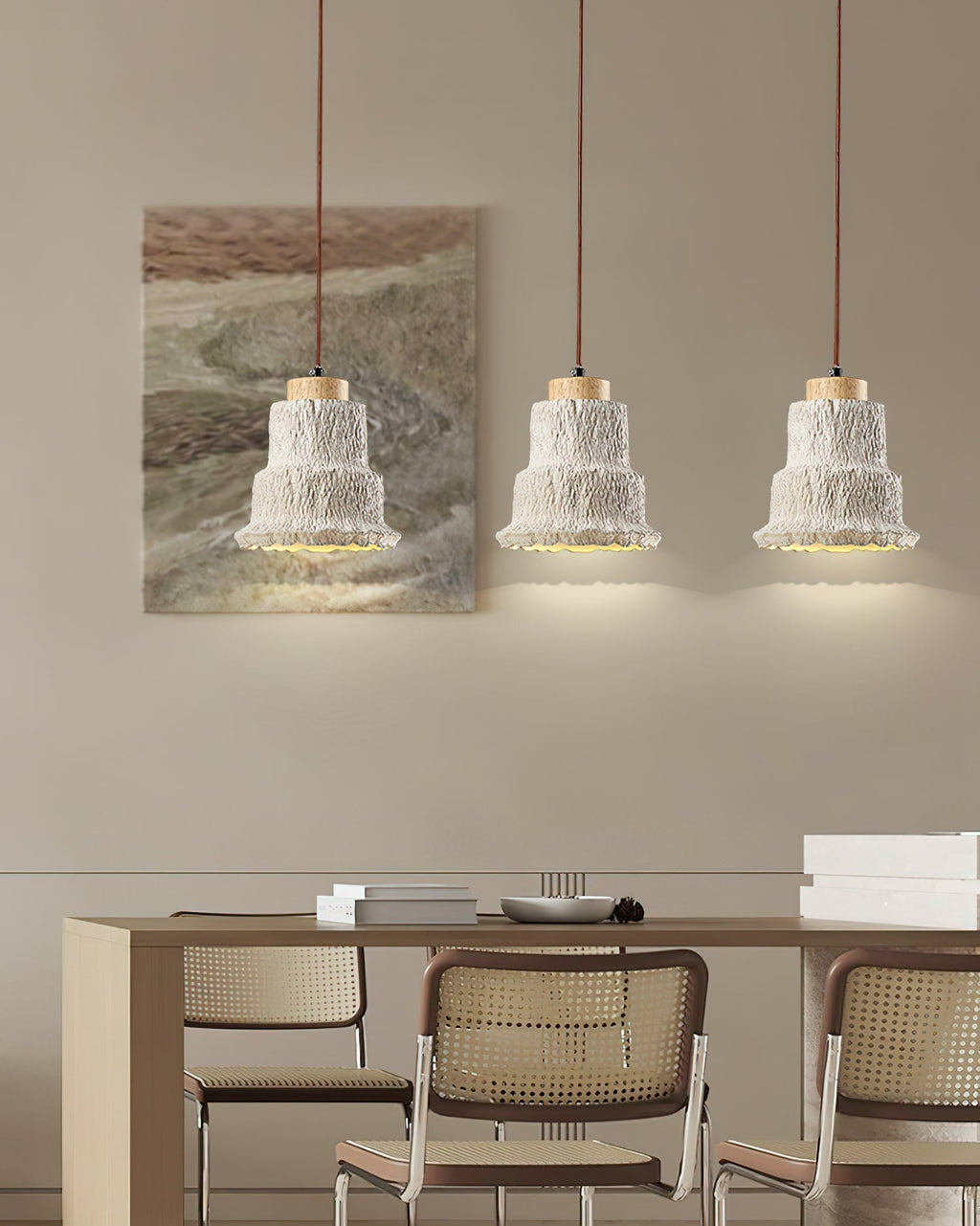 Warm Ambience Layered Travertine Pendant Light