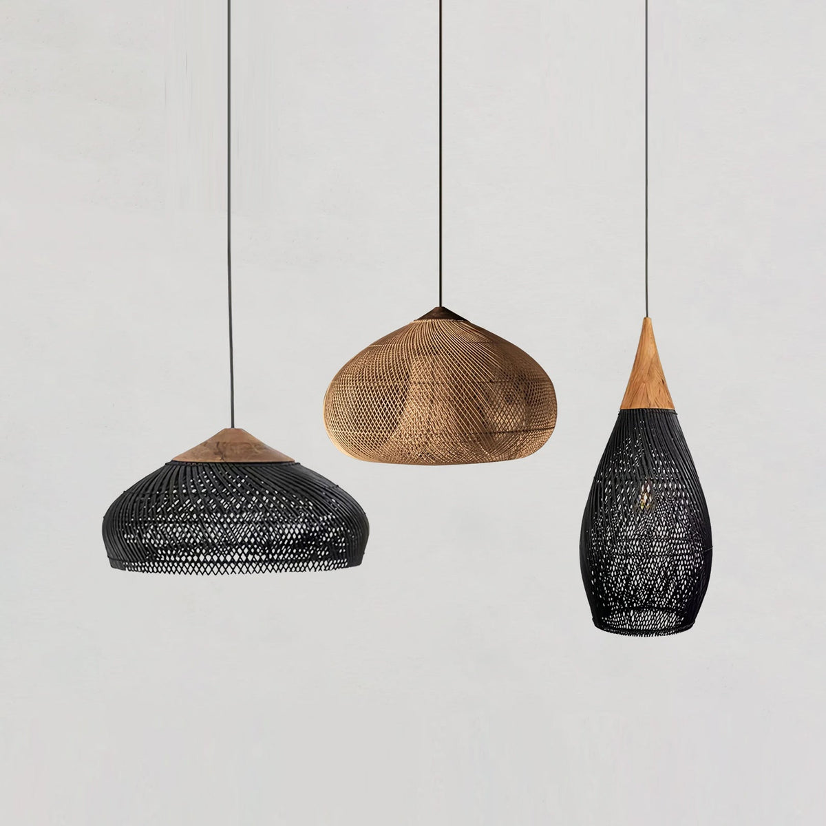 Cozy Living Room Ambience Braided Rattan Pendant Lamp