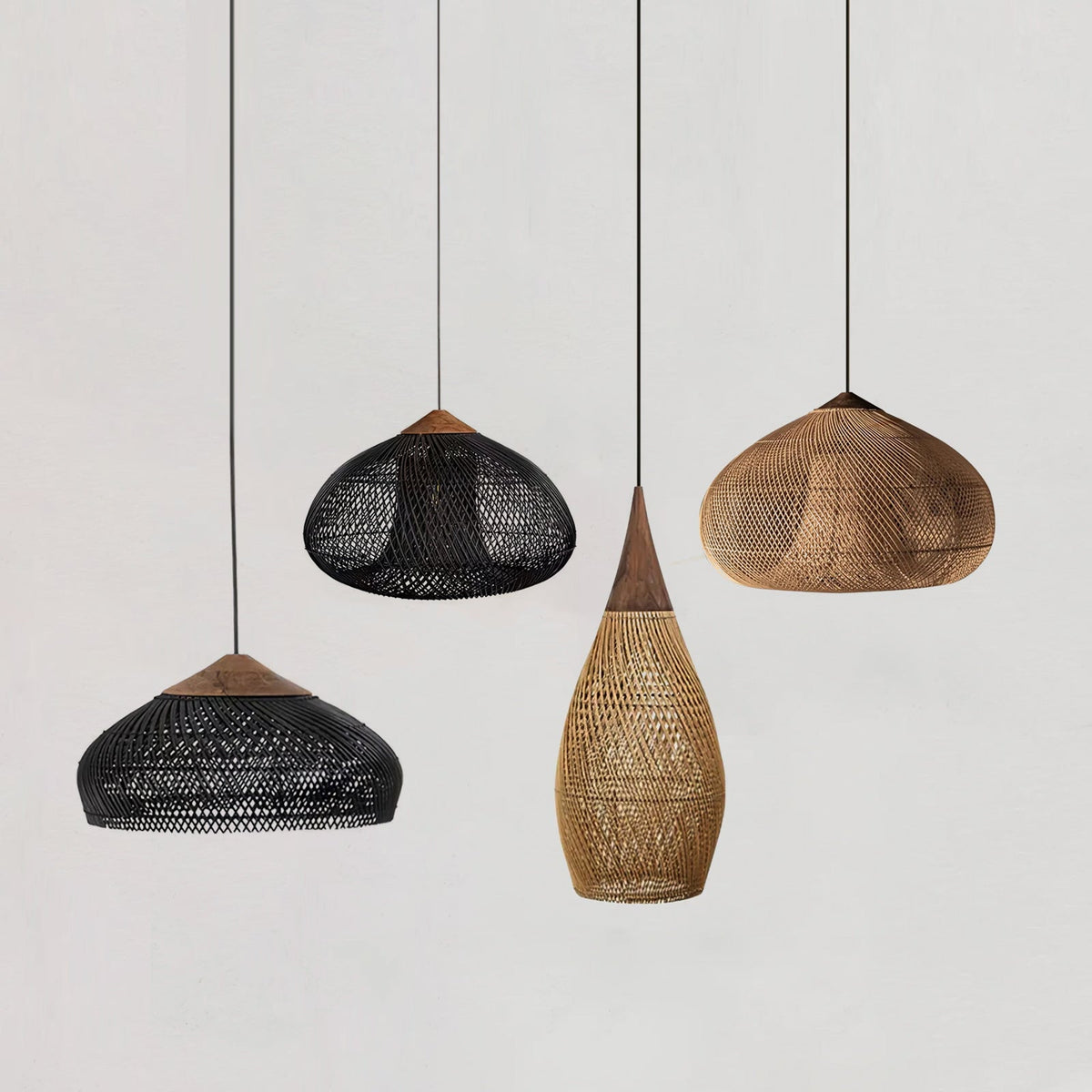 Cozy Living Room Ambience Braided Rattan Pendant Lamp