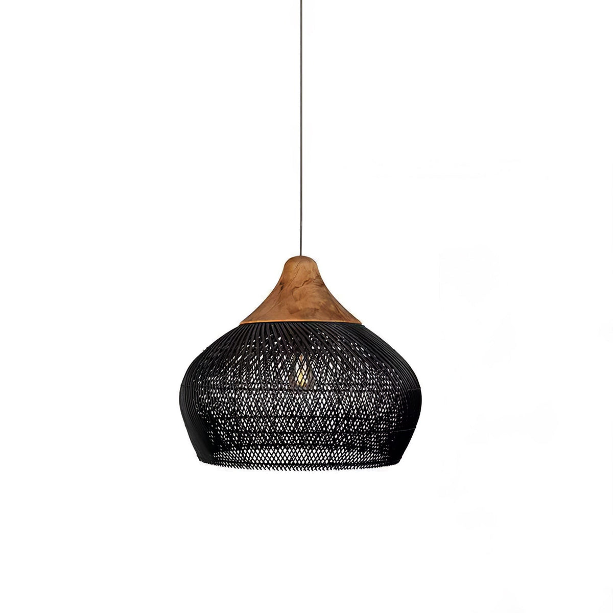 Cozy Living Room Ambience Braided Rattan Pendant Lamp