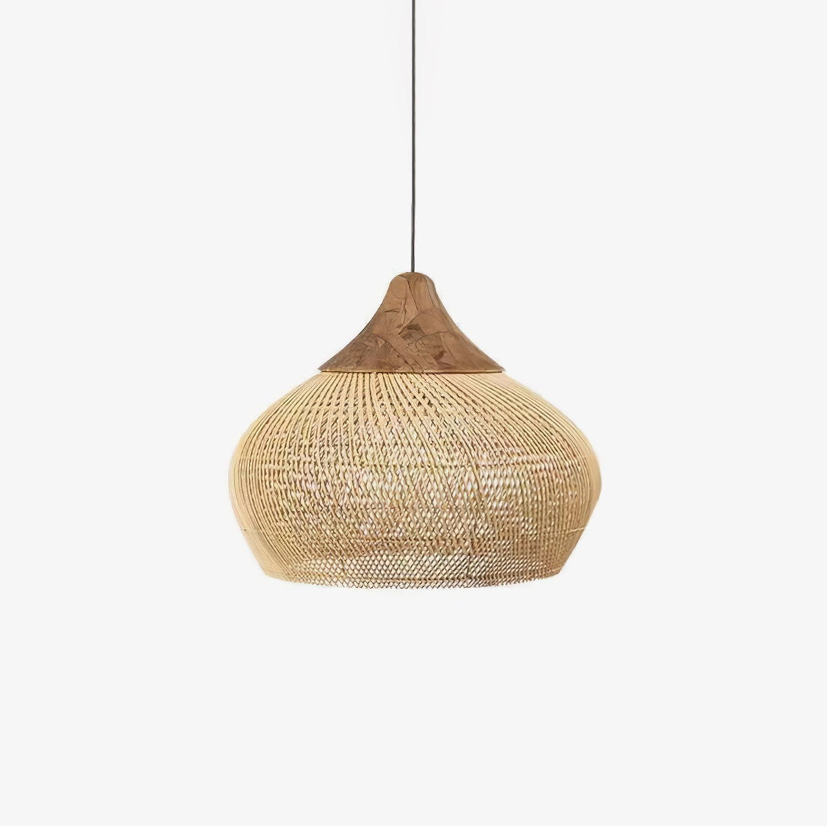 Cozy Living Room Ambience Braided Rattan Pendant Lamp