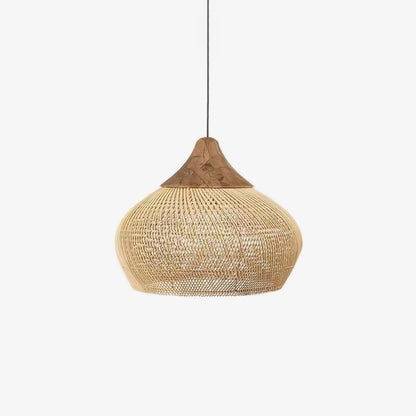 Cozy Living Room Ambience Braided Rattan Pendant Lamp