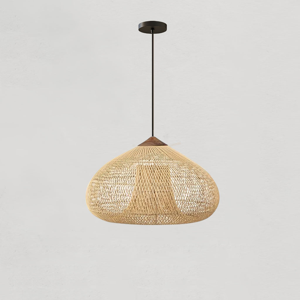 Cozy Living Room Ambience Braided Rattan Pendant Lamp