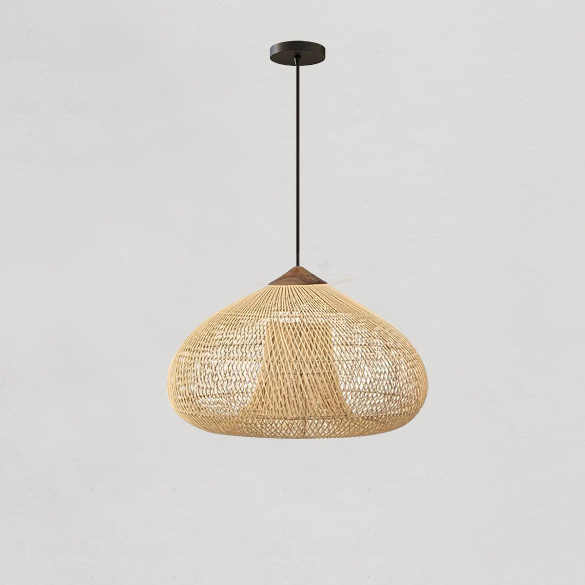 Cozy Living Room Ambience Braided Rattan Pendant Lamp