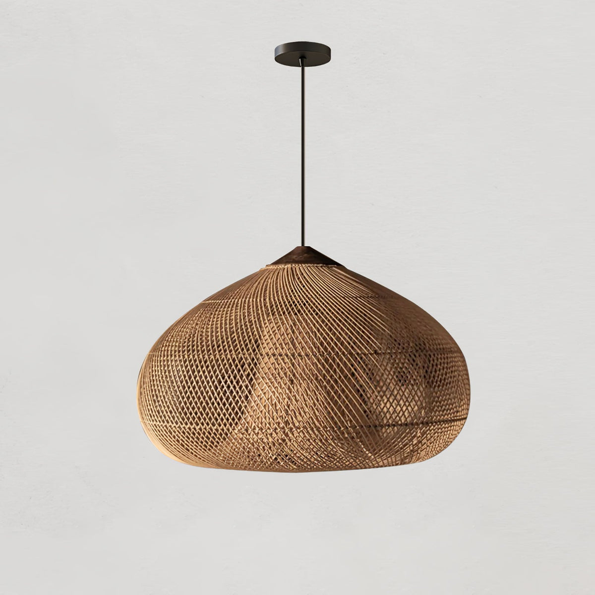 Cozy Living Room Ambience Braided Rattan Pendant Lamp