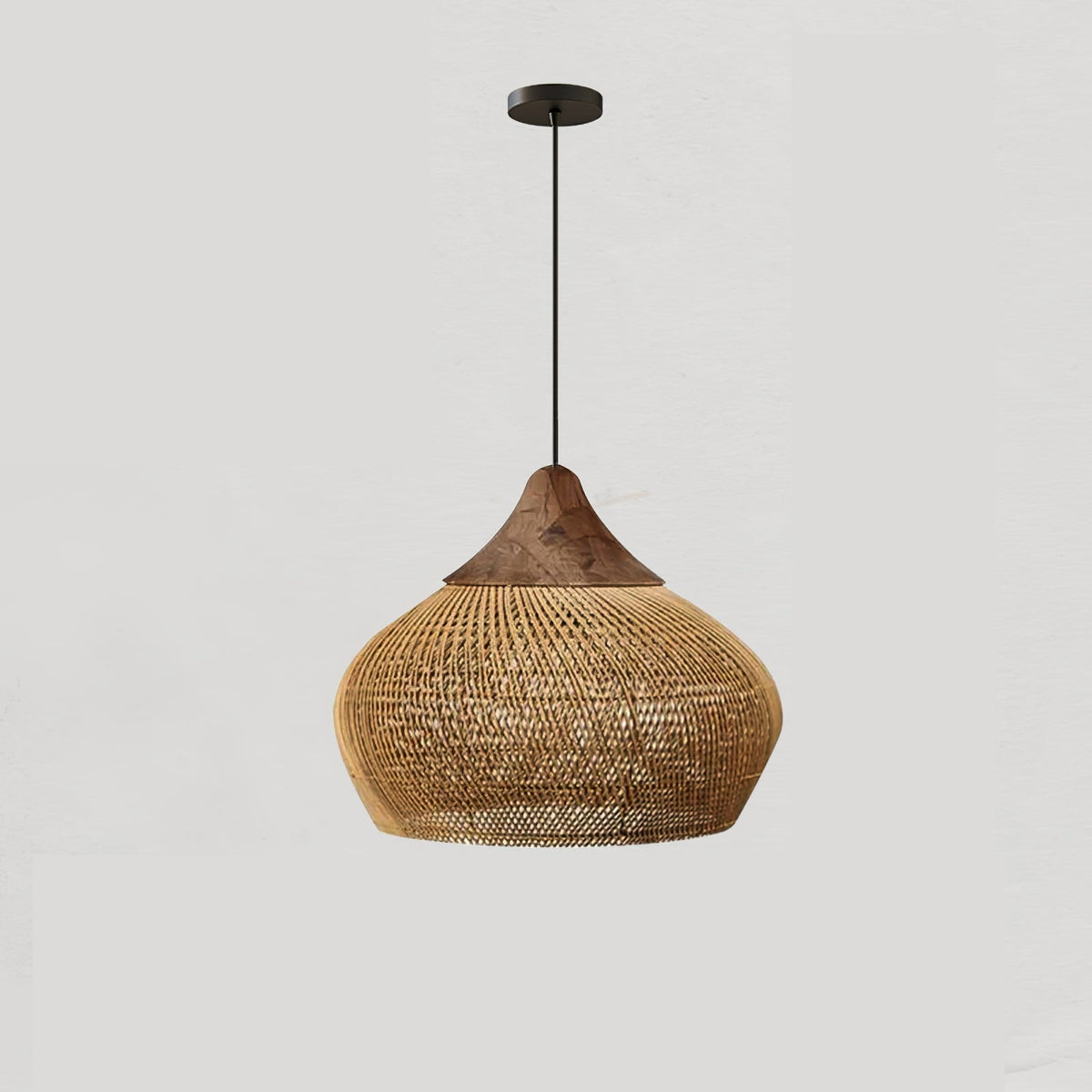 Cozy Living Room Ambience Braided Rattan Pendant Lamp
