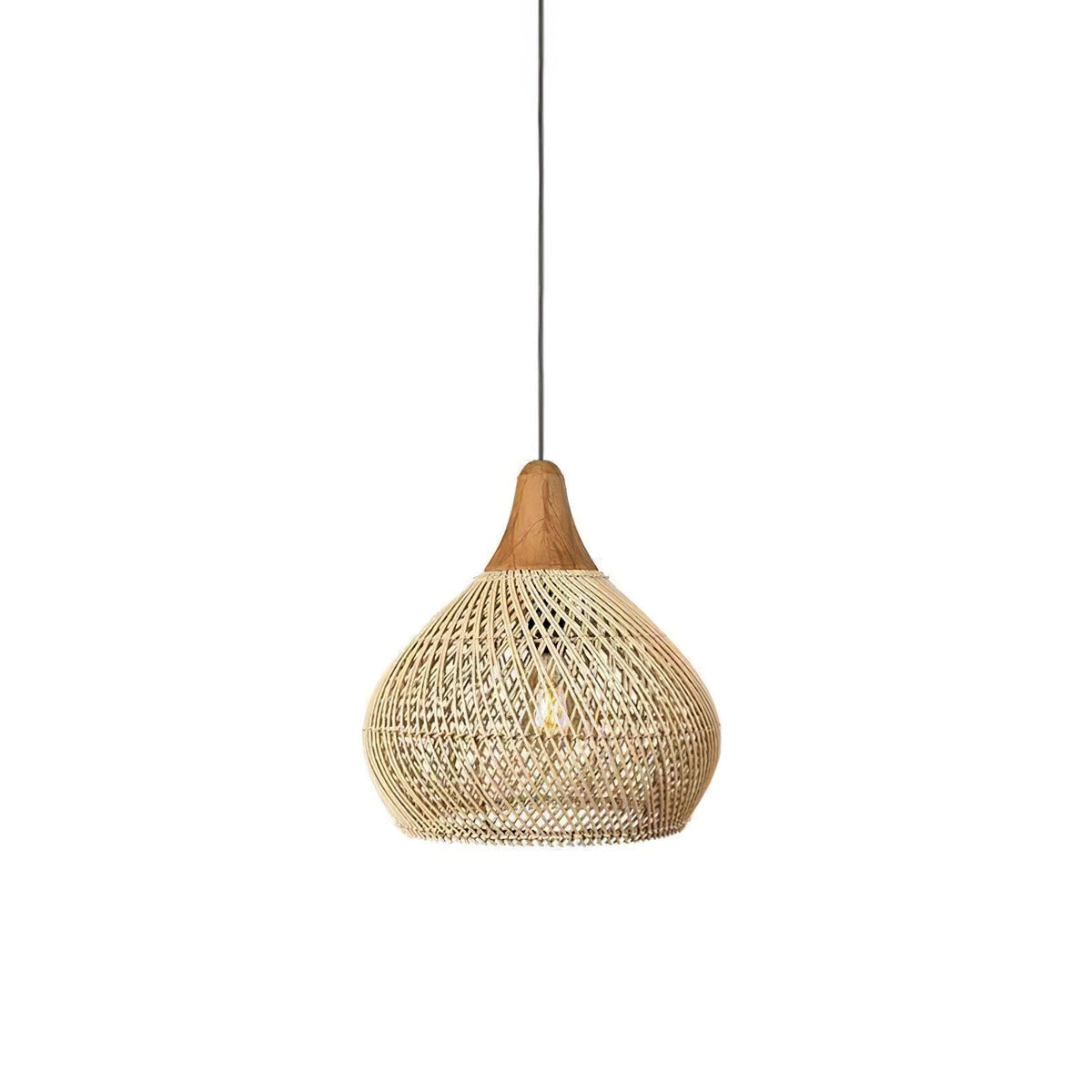 Cozy Living Room Ambience Braided Rattan Pendant Lamp