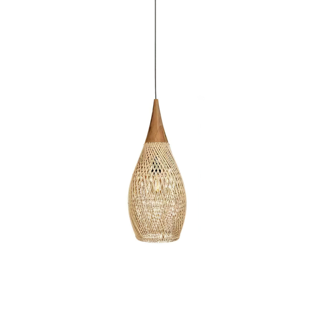Cozy Living Room Ambience Braided Rattan Pendant Lamp