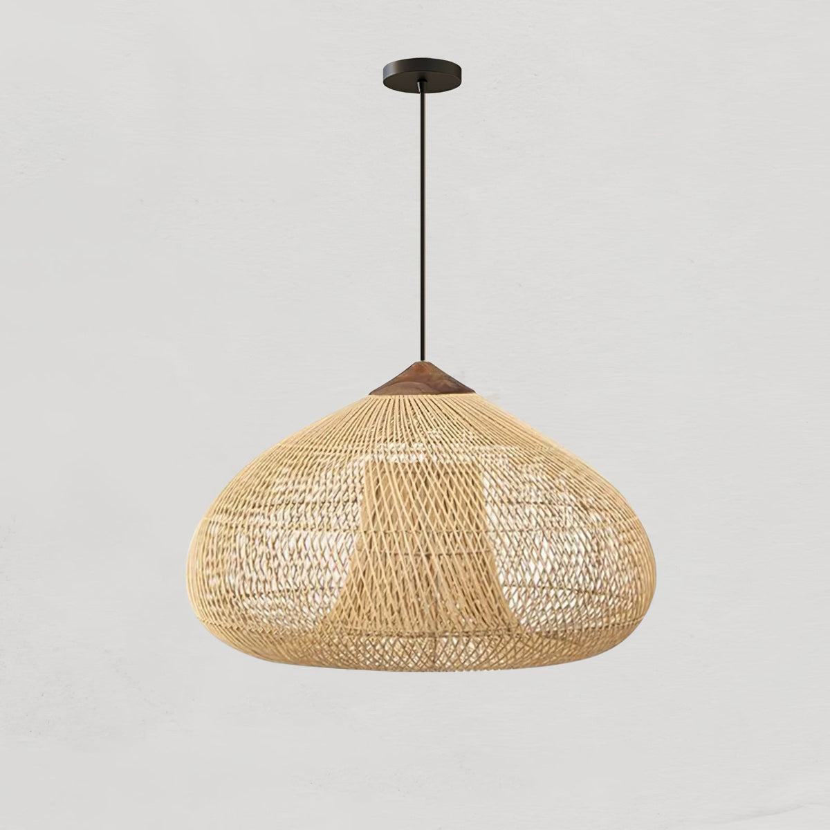 Cozy Living Room Ambience Braided Rattan Pendant Lamp