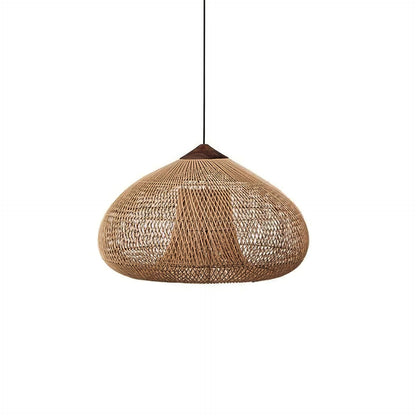 Cozy Living Room Ambience Braided Rattan Pendant Lamp