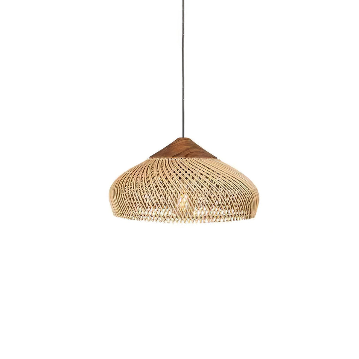 Cozy Living Room Ambience Braided Rattan Pendant Lamp