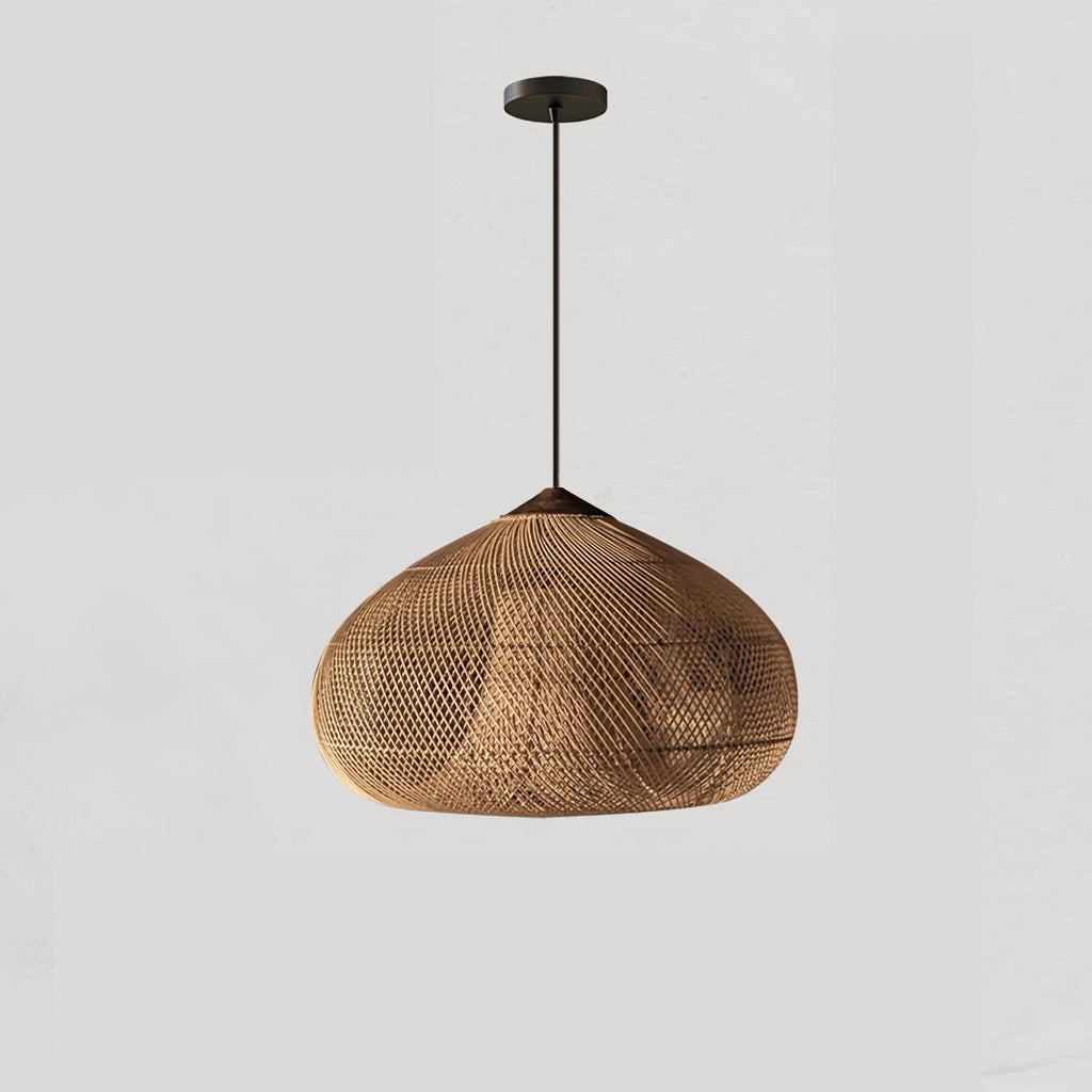 Cozy Living Room Ambience Braided Rattan Pendant Lamp