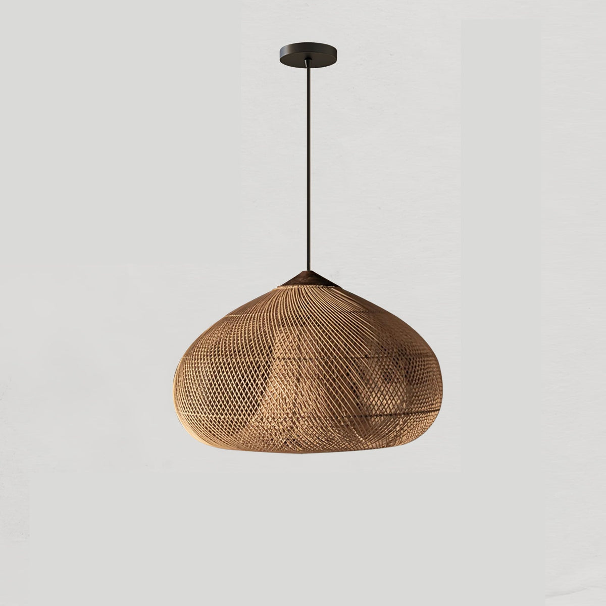 Cozy Living Room Ambience Braided Rattan Pendant Lamp