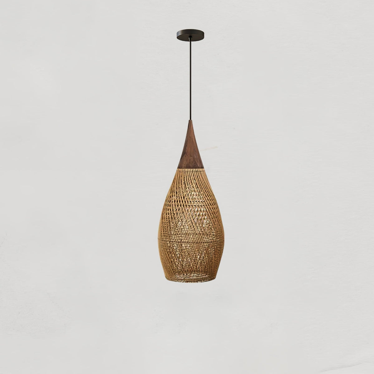 Cozy Living Room Ambience Braided Rattan Pendant Lamp