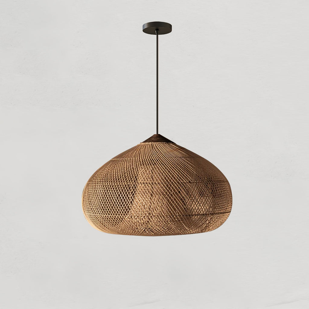 Cozy Living Room Ambience Braided Rattan Pendant Lamp
