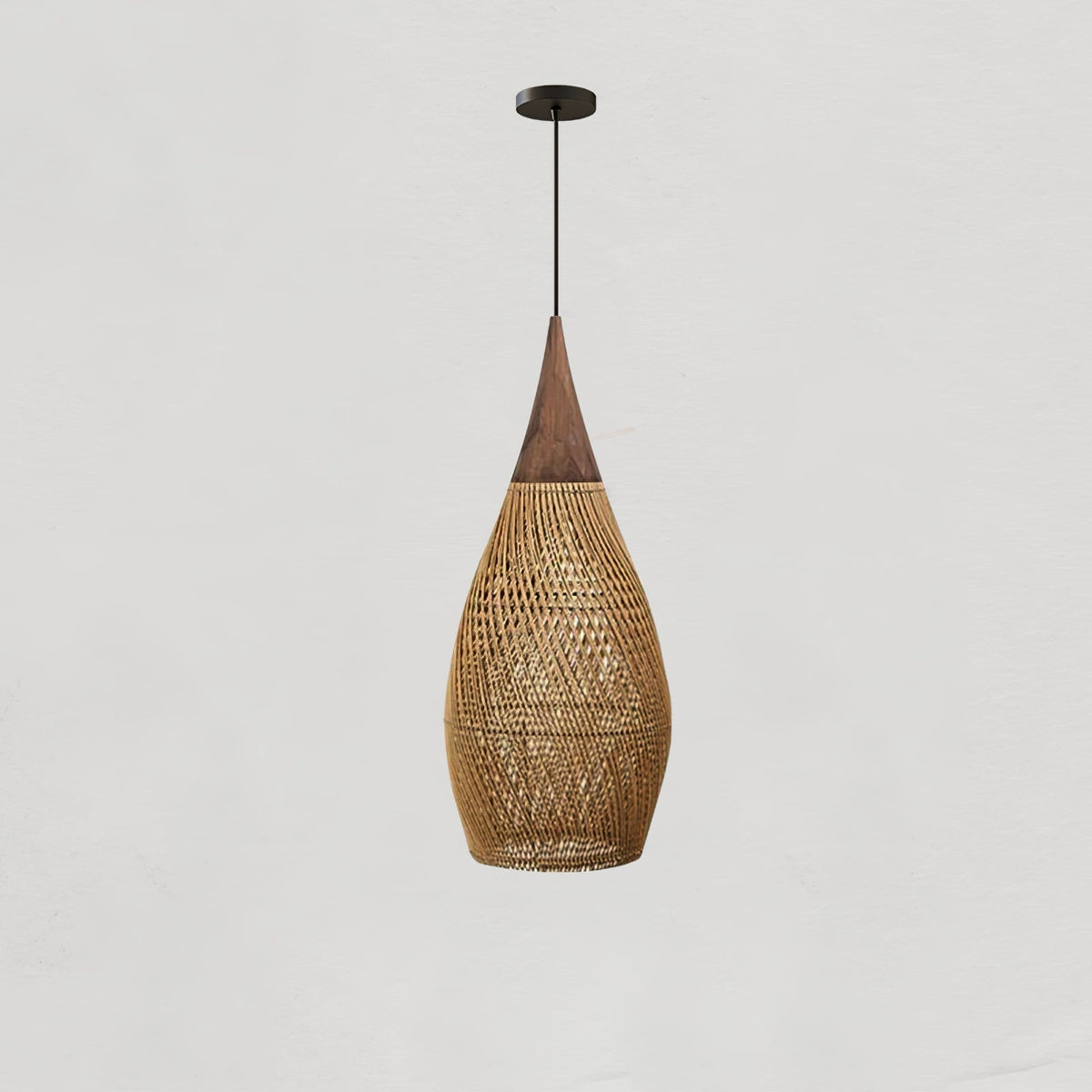 Cozy Living Room Ambience Braided Rattan Pendant Lamp