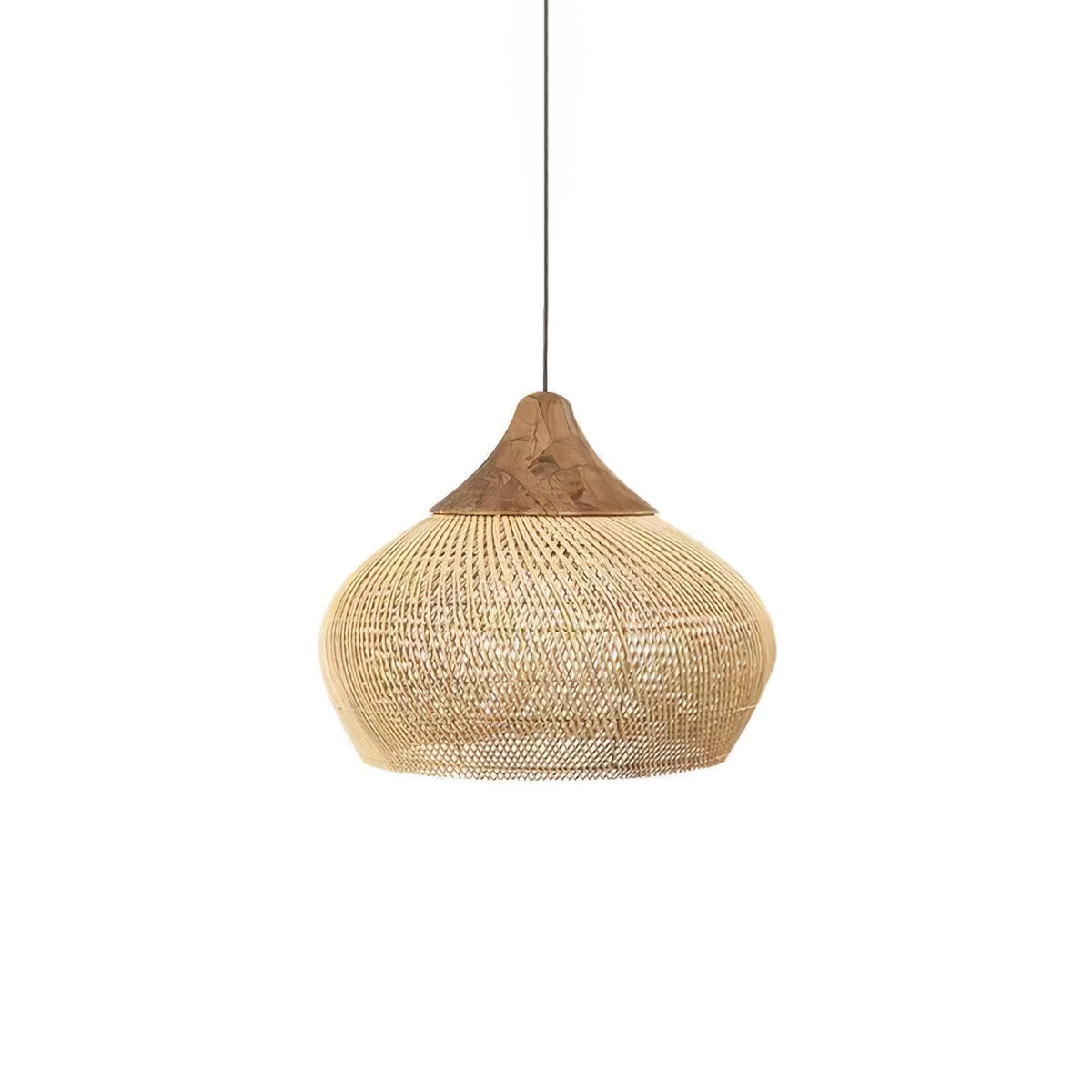 Cozy Living Room Ambience Braided Rattan Pendant Lamp