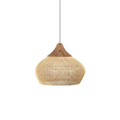 Cozy Living Room Ambience Braided Rattan Pendant Lamp