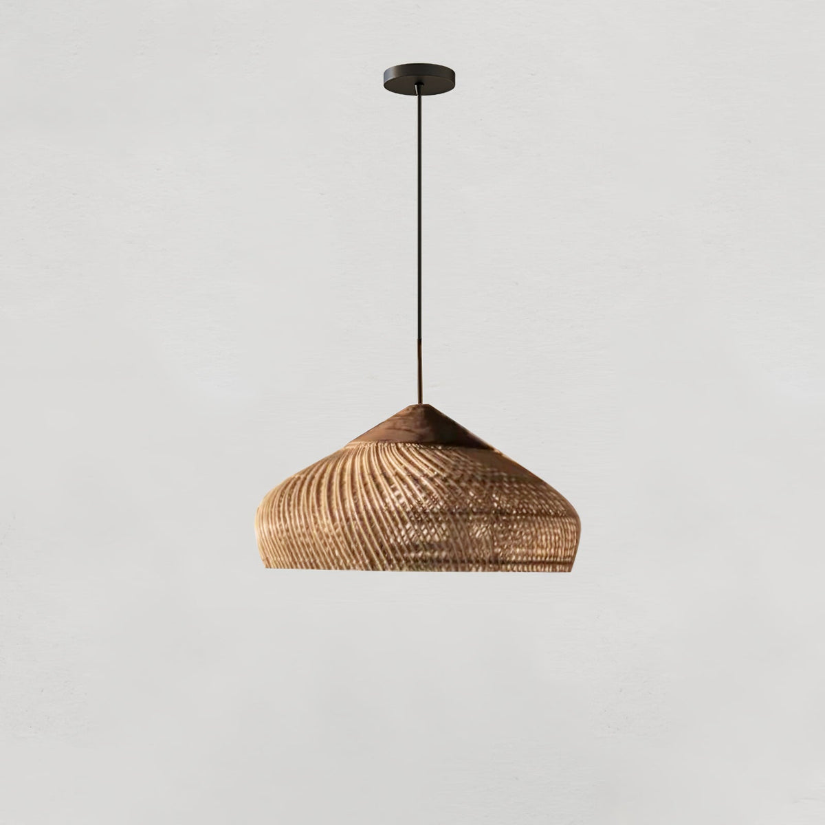 Cozy Living Room Ambience Braided Rattan Pendant Lamp