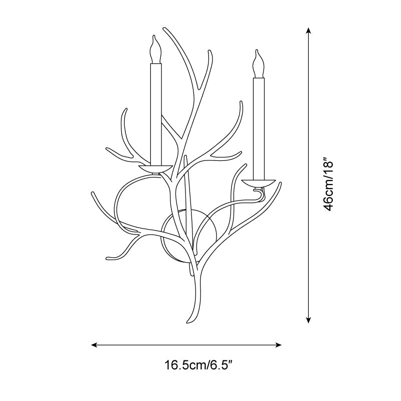 Two-Light Hardwired Candle Wall Sconce With E14 Socket