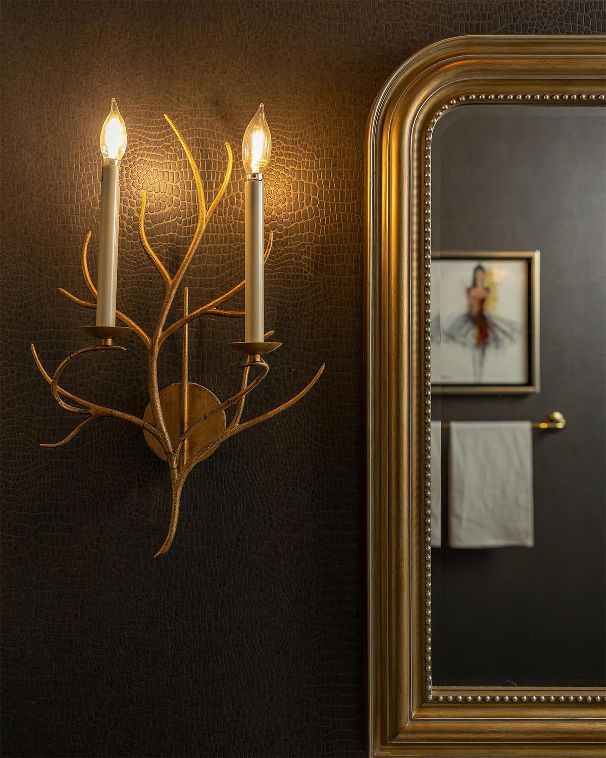 Two-Light Hardwired Candle Wall Sconce With E14 Socket