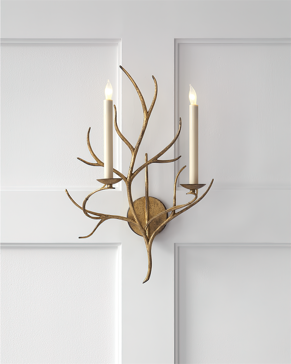 Two-Light Hardwired Candle Wall Sconce With E14 Socket