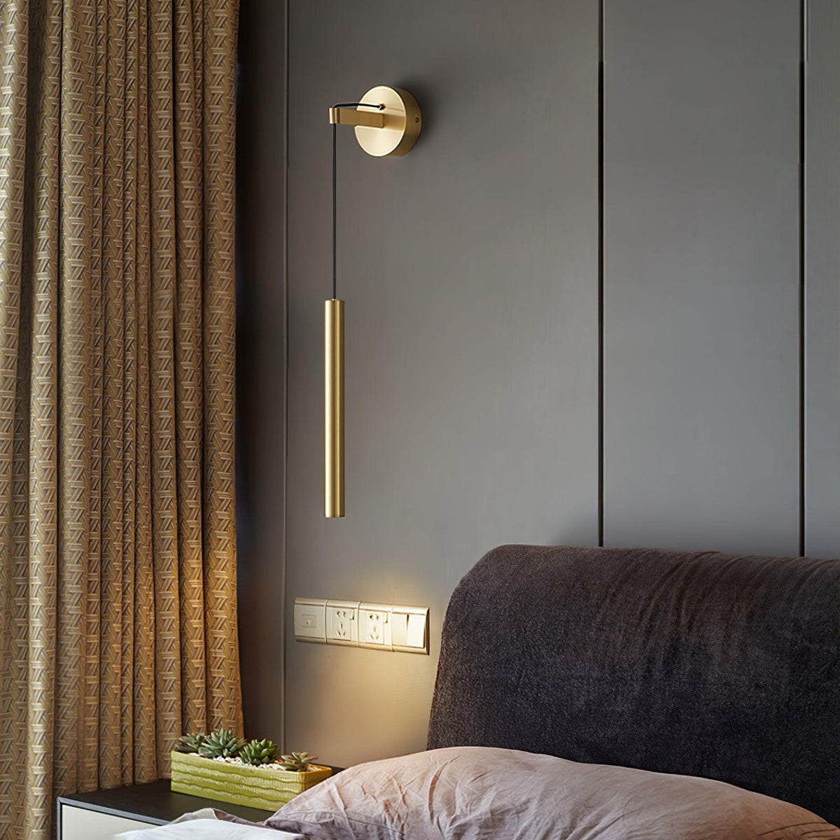 Brass Indoor Wall Minimalist Lamp for Ambience