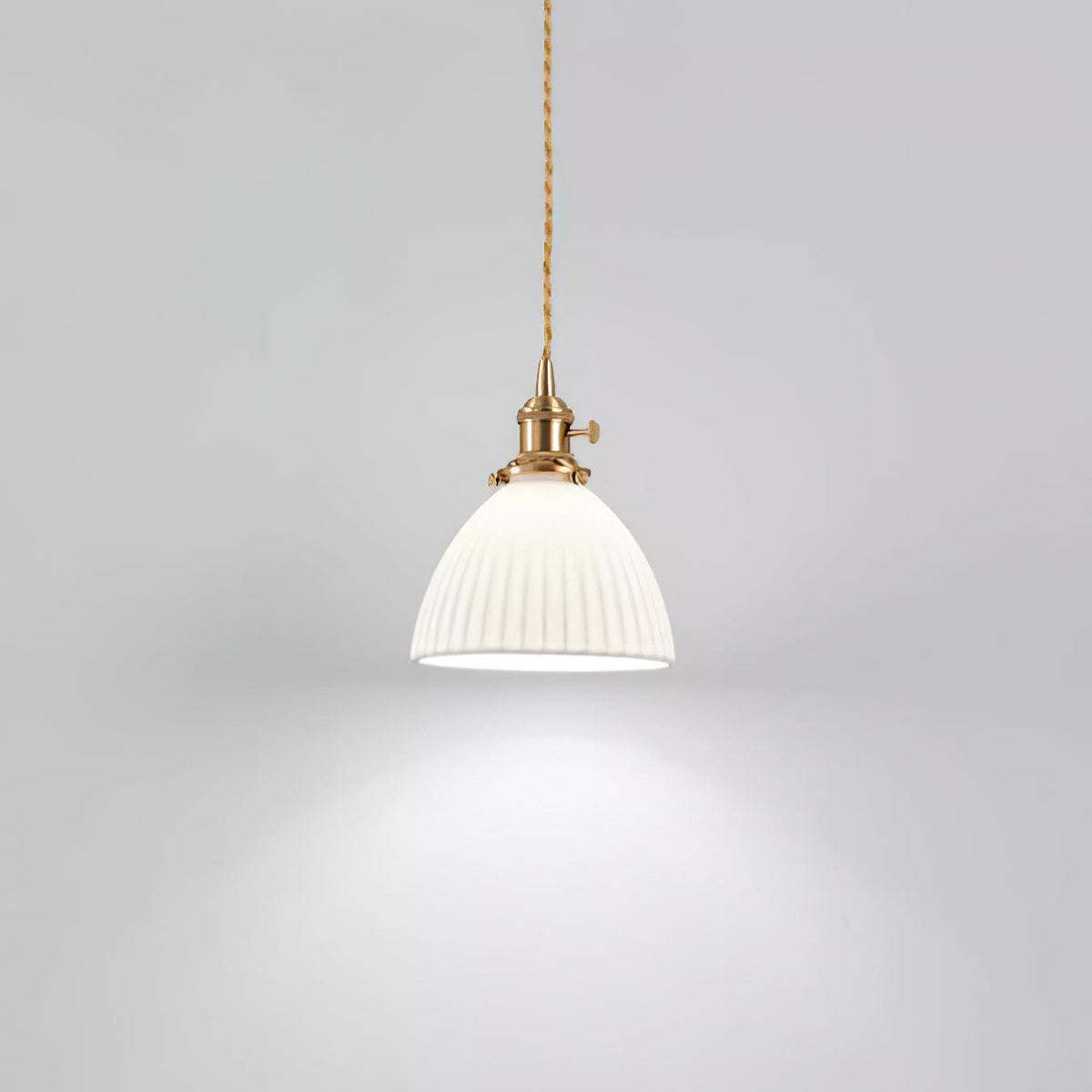 Glass Vintage Pendant Light For Soft Glow With Ceramic Shade