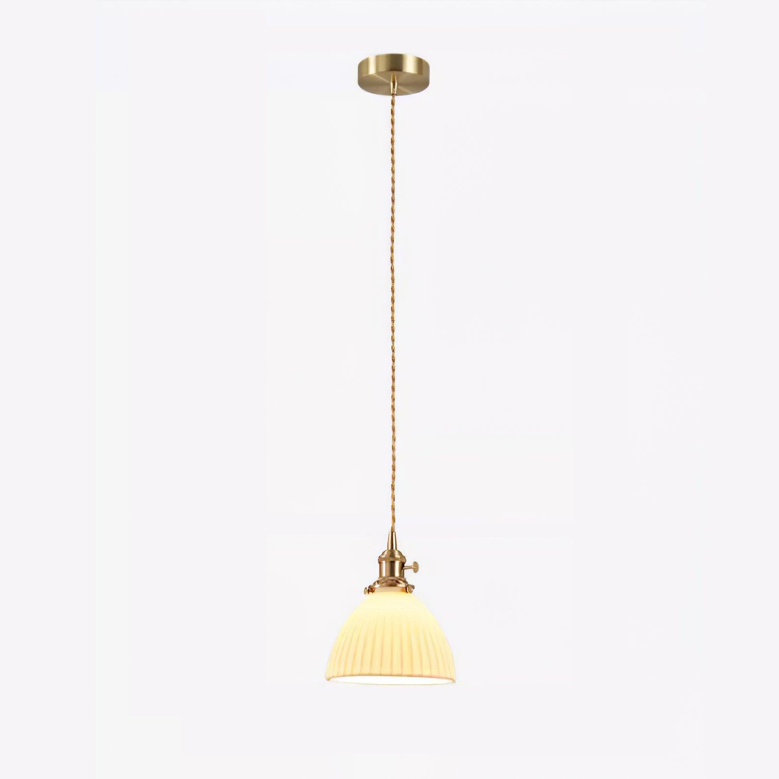 Glass Vintage Pendant Light For Soft Glow With Ceramic Shade