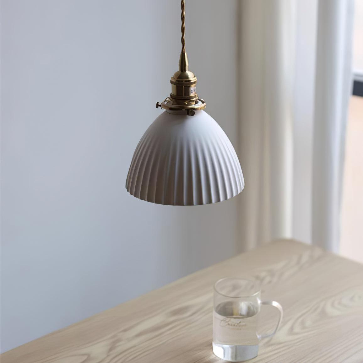 Glass Vintage Pendant Light For Soft Glow With Ceramic Shade