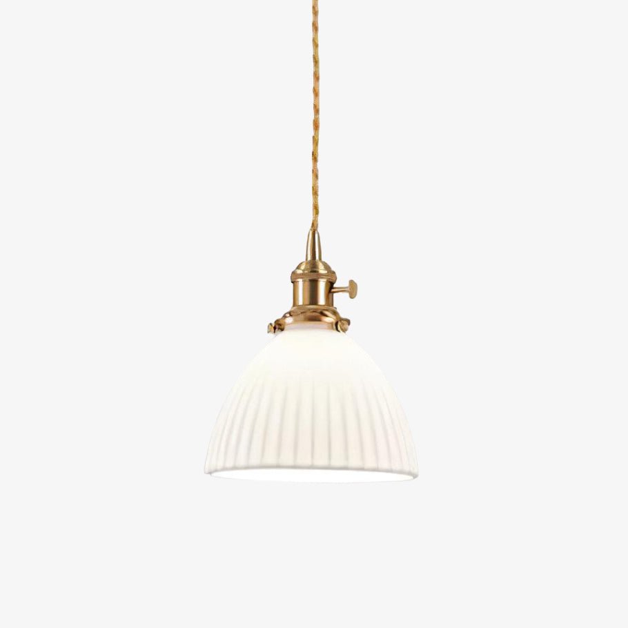 Glass Vintage Pendant Light For Soft Glow With Ceramic Shade