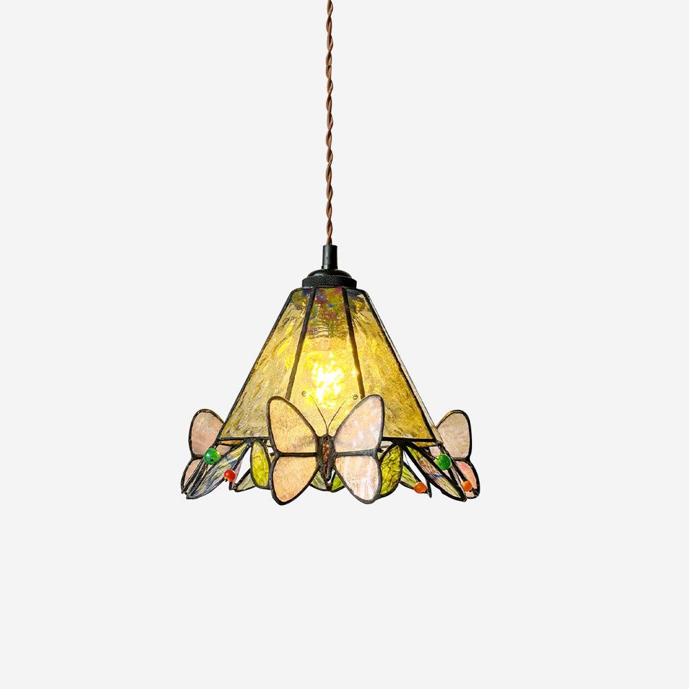 Soft Warm Glow Stained Glass Pendant Light