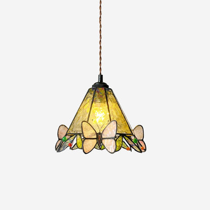 Soft Warm Glow Stained Glass Pendant Light